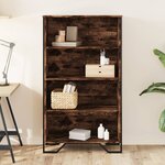 vidaXL Bibliothèque chêne fumé 80x31x137 5 cm bois d'ingénierie