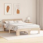 vidaXL Cadre de lit avec tête de lit Naturel 140 x 200 cm Pin massif