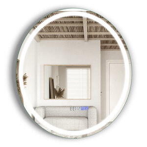 Miroir mural led 60 cm miroir rond avec luminosité réglable en continu 3 températures de couleur fonction anti-buée&mémoire miroir argent 20_0009774