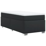 vidaXL Sommier à lattes de lit avec matelas Noir 80x200cm Similicuir