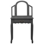 vidaXL Coiffeuse et tabouret Gris 65x36x128 cm Bois de paulownia MDF