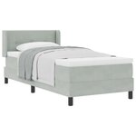 vidaXL Lit à ressorts avec tête de lit Gris clair 200 x 90 cm Velours