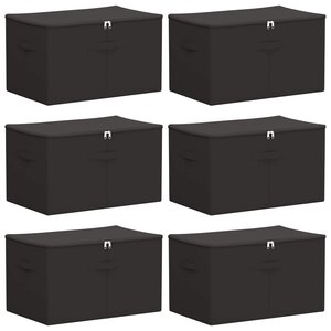 vidaXL Boîte de rangement 6 Pièces Anthracite 55 x 35 x 32 cm
