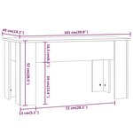 Vidaxl table basse chêne marron 101x49x52 cm bois d'ingénierie