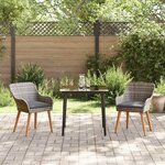 vidaXL Ensemble de salle à manger pour jardin 3 Pièces Gris polyrotin