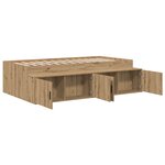 vidaXL Cadre de lit avec rangement chêne artisanal 100 x 200 cm