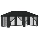vidaXL Abri de jardin avec parois 6 x 3 m Noir Polyester et Acier