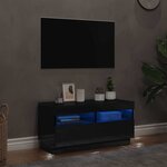 vidaXL Meuble TV avec lumières LED noir brillant 80x35x40 cm
