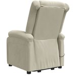 vidaXL Fauteuil de massage Crème Velours