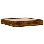 vidaXL Cadre de lit à tiroirs chêne fumé 180x200 cm bois d'ingénierie