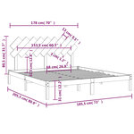 vidaXL Cadre de lit Blanc 180x200 cm Super King Bois massif