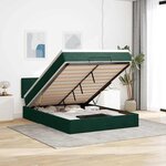 vidaXL Cadre de lit ottoman avec matelas vert foncé 140x200 cm velours
