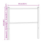 vidaXL Tête de lit chêne fumé 80 cm bois d'ingénierie et acier