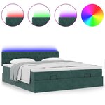 vidaXL Cadre de lit ottoman avec matelas vert foncé 200x200 cm velours