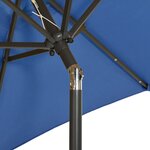 vidaXL Parasol de jardin avec lumières LED bleu azuré aluminium