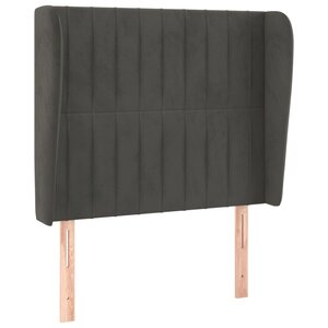vidaXL Tête de lit avec oreilles Gris foncé 103x23x118/128 cm Velours