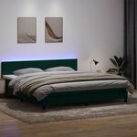 vidaXL Sommier à lattes de lit et matelas et LED vert foncé 180x220cm velours