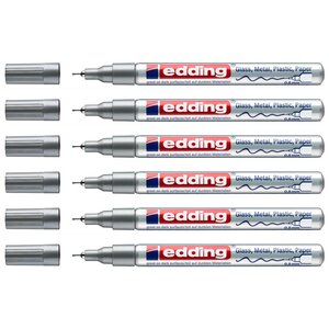 Marqueur Peinture Brillante 780 Argent Pointe Extra-Fine 0 8 mm x 6 EDDING