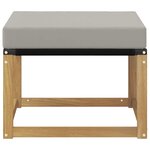 vidaXL Pouf d'Extérieur Bois d'acacia massif et tissu Textilène Blanc