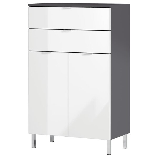 Germania commode gw-mauresa 34x60x97 cm graphite et blanc