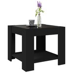 vidaXL Table basse avec LED noir 53x53x45 cm bois d'ingénierie