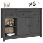 vidaXL Buffet Gris 100x35x74 cm Bois massif de pin