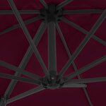 vidaXL Parasol de jardin en porte-à-faux mât en acier rouge bordeaux