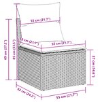 vidaXL Ensemble de canapé de jardin 6 pièces avec coussins gris en poly rotin en acacia