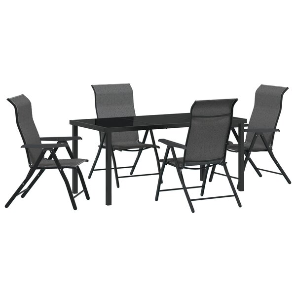 vidaXL Ensemble de salle à manger de jardin 5 pièces gris en rotin synthétique
