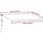vidaXL Auvent rétractable anthracite et blanc 3 5x2 5m tissu/aluminium