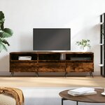 vidaXL Meuble TV chêne fumé 150x30x44 5 cm bois d'ingénierie