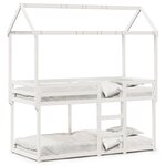 vidaXL Lit superposé avec toit blanc 90x200 cm bois de pin massif
