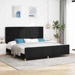 vidaXL Cadre de lit avec tête de lit Noir 200 x 200 cm tissu