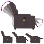 vidaXL Fauteuil de massage inclinable électrique Marron foncé Tissu