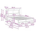 vidaXL Cadre de lit avec rangement Gris béton 150 x 200 cm