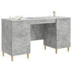 vidaXL Bureau Gris béton 142 5 x 50 x 75 cm Bois d'ingénierie