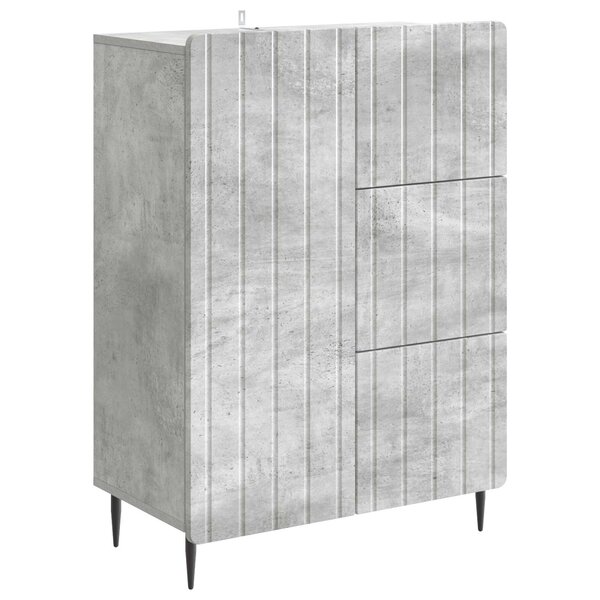 vidaXL Buffet Gris béton 66 x 34 5 x 91 5 cm Bois d'ingénierie