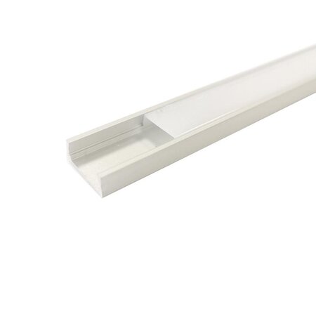 Profilé aluminium 1m pour ruban led avec couvercle blanc opaque - silamp