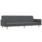 vidaXL Canapé-lit à 2 places Gris clair Tissu