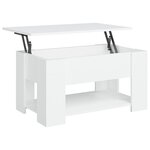 vidaXL Table basse blanc 79x49x41 cm bois d'ingénierie
