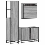 vidaXL Ensemble de meubles de salle de bain 3 Pièces sonoma gris