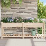 vidaXL Cache-pot de jardin avec étagère Beige 203.5 x 53 x 76.5 cm