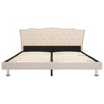 vidaXL Lit avec matelas Beige Tissu 160x200 cm