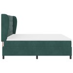 Lit Box Spring avec Matelas verte foncé 200x200 cm en Velours