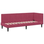 vidaXL Cadre de lit d'angle Rouge bordeaux 80 x 200 cm Velours