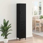 vidaXL Haut Armoire Chêne noir 69 5 x 34 x 180 cm Bois d'ingénierie