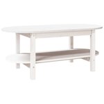 vidaXL Table basse Blanc 110x55x45 cm Bois massif de pin
