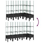 vidaXL Jardinière avec treillis noir 160x120x142 5 cm PP