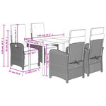 vidaXL Ensemble à manger de jardin et coussins 5 Pièces gris clair rotin