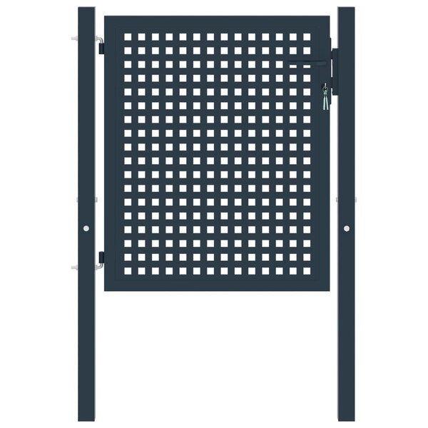 vidaXL Portail de clôture Anthracite 102x125 cm Acier